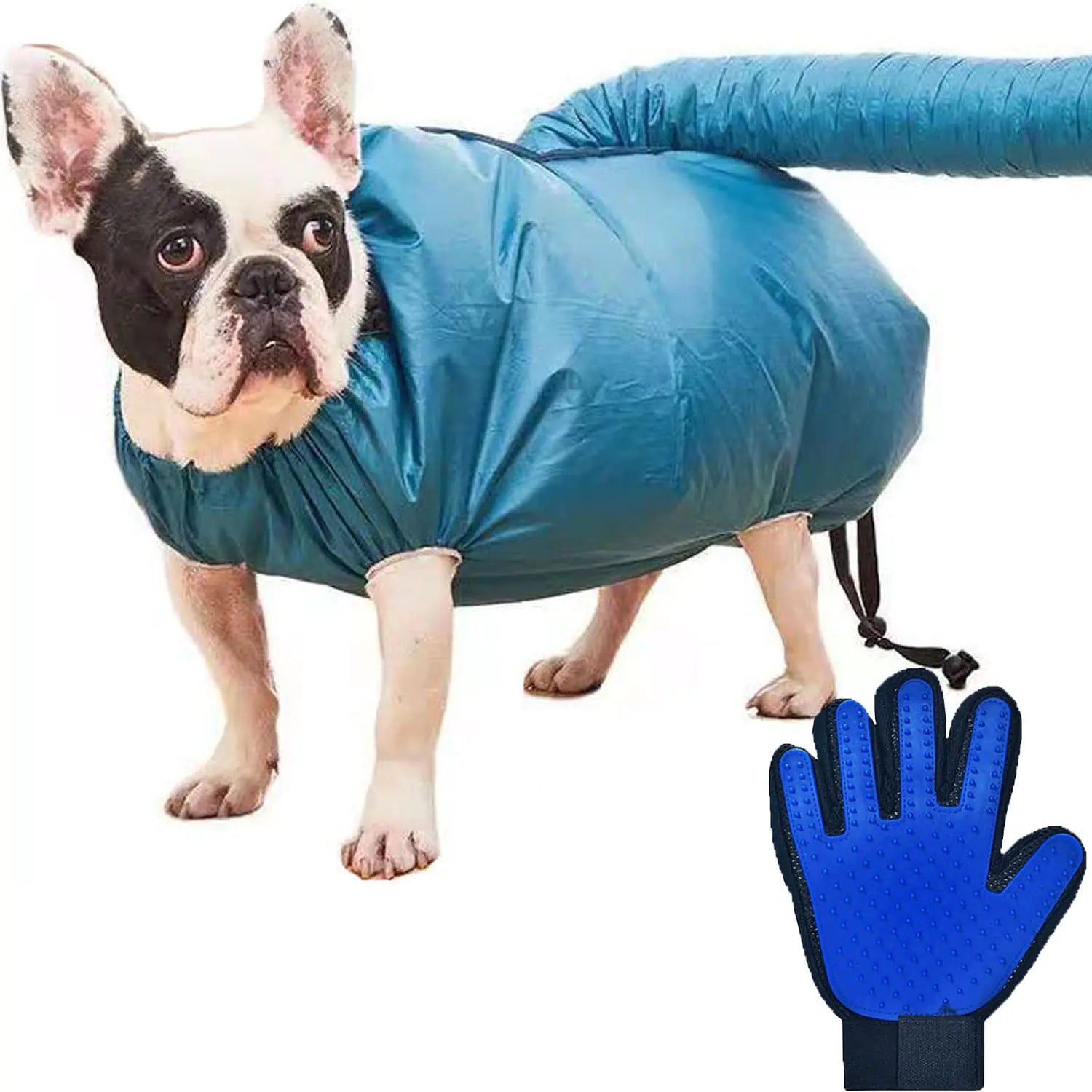 YQQKIRA520 Portable Quick Drying Pet Bag for Dogs and Cats Easy Hair Drying Bag Professional Dog Grooming Supplies，with Pet Grooming Gloves Brushes (S(2.5-6.5KG))