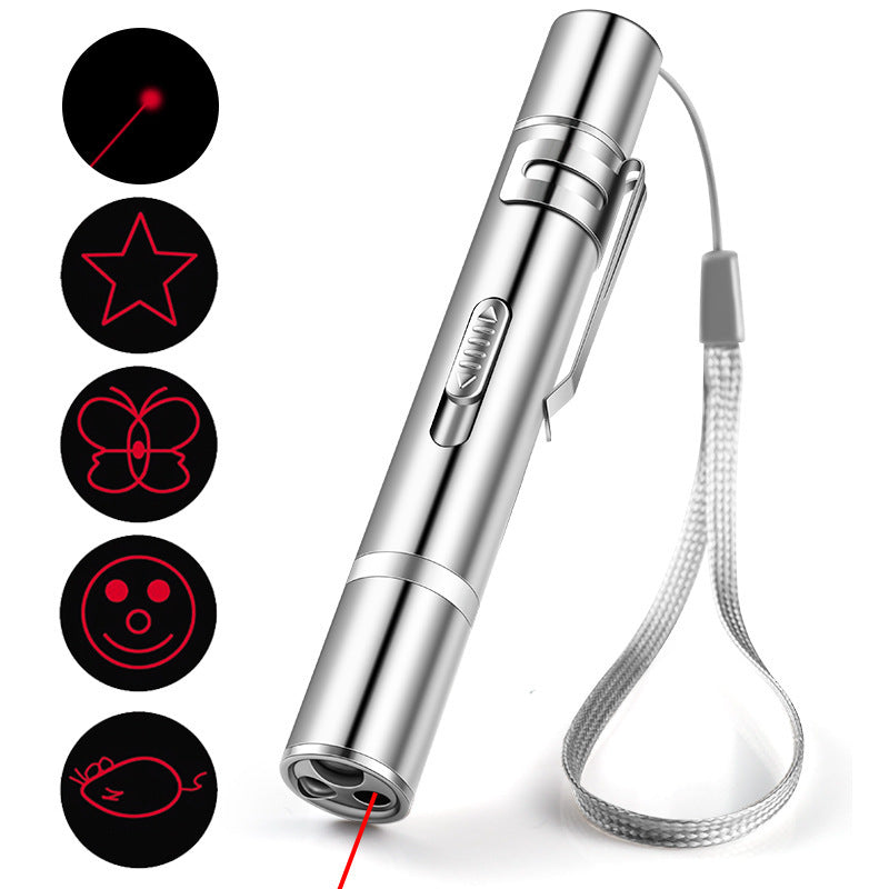 Laser Pointer Cat Toy, Red Dot LED Light Pointer Interactive Toys Indoor Cats Dogs, Long Range 5 Modes Lazer Projection Playpen